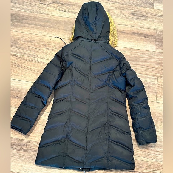 Kenneth Cole Quilted Down Puffer Coat with Fur Detachable Hood Size Small - Picture 3 of 9